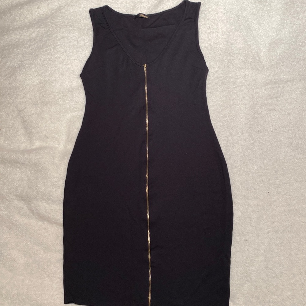 Minette Sleeveless Dress with Gold Zipper